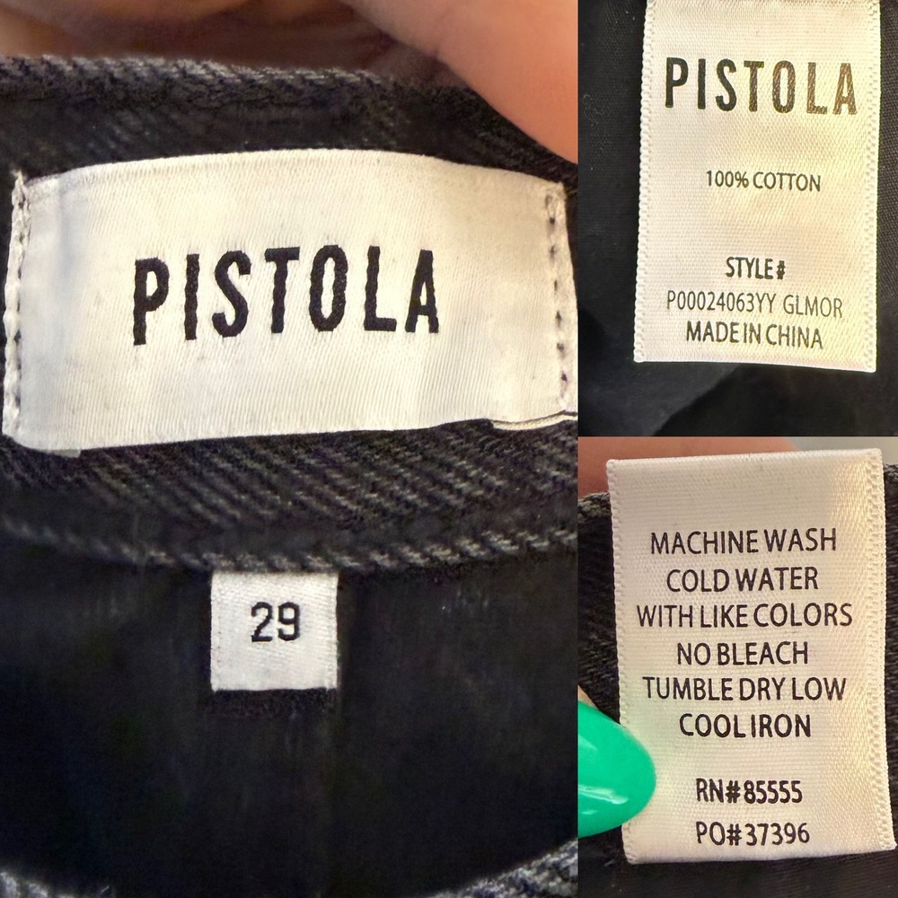 Pistola Saige High Rise Denim Shorts Glamour Black A-Line Revolve size 29 - Picture 6 of 6